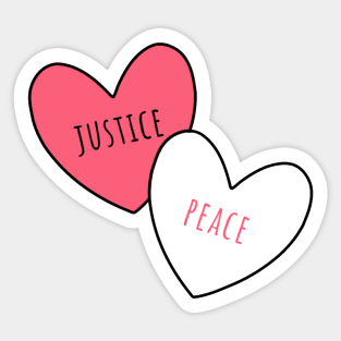Justice Peace Love Sticker